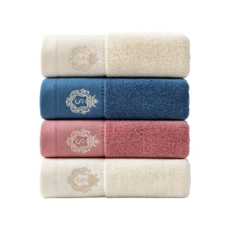 1/4/6pcs Solid Color Bathroom Towels Set - 34x74cm/70X140cm Soft Absorbent Towels with 