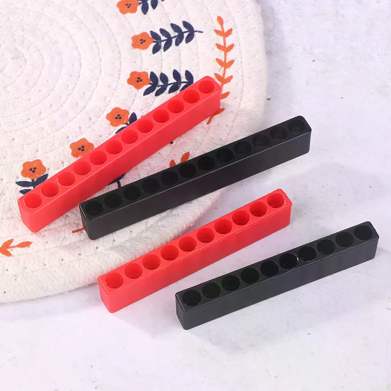 4Pcs Screwdriver Bit Holder 10/12 Holes Soft Rubber Organizer 1/4 Inch Hex Drill Bit Case