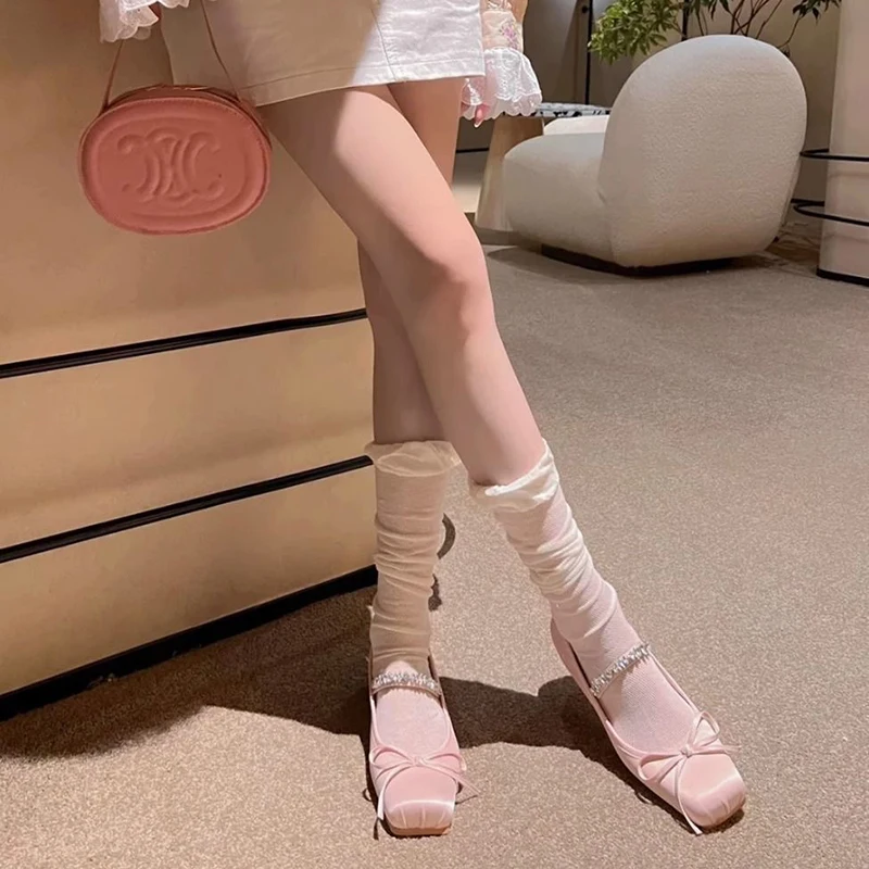 1/3 Paar Damen Bubble Mouth Socken mit schmalem Bein, Frühling/Sommer, atmungsaktiv, bequem, koreanische Version, JK, einfarbig, Stacking-Socken – Detail 8