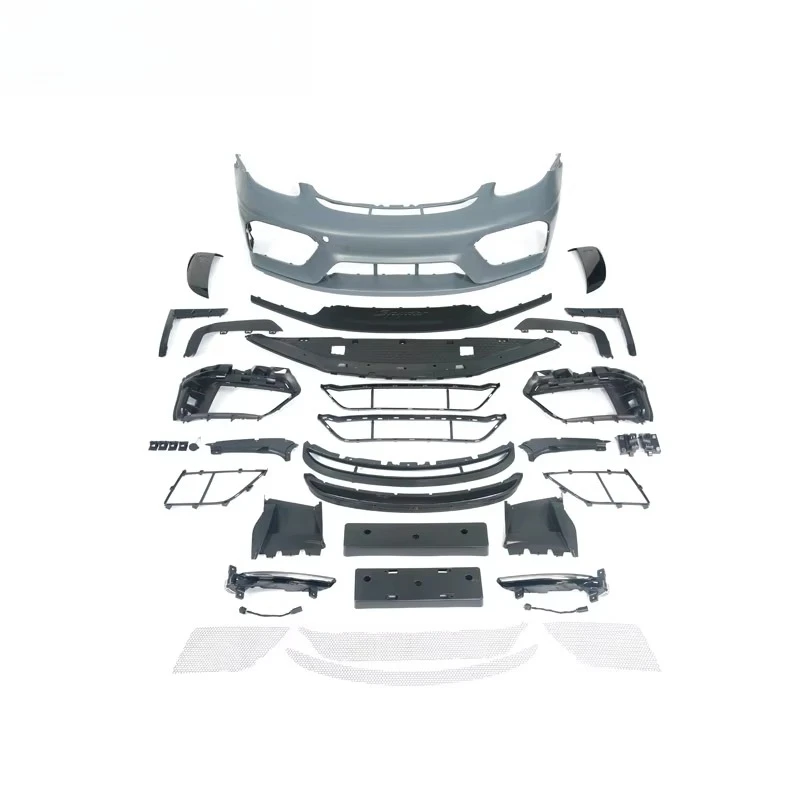 Langyu Auto Part PP Plastic Bumper Assembly Carbon Fiber Spoiler Engine Hood Bodykit for 718 981 Upgrade Spyder Body Kit