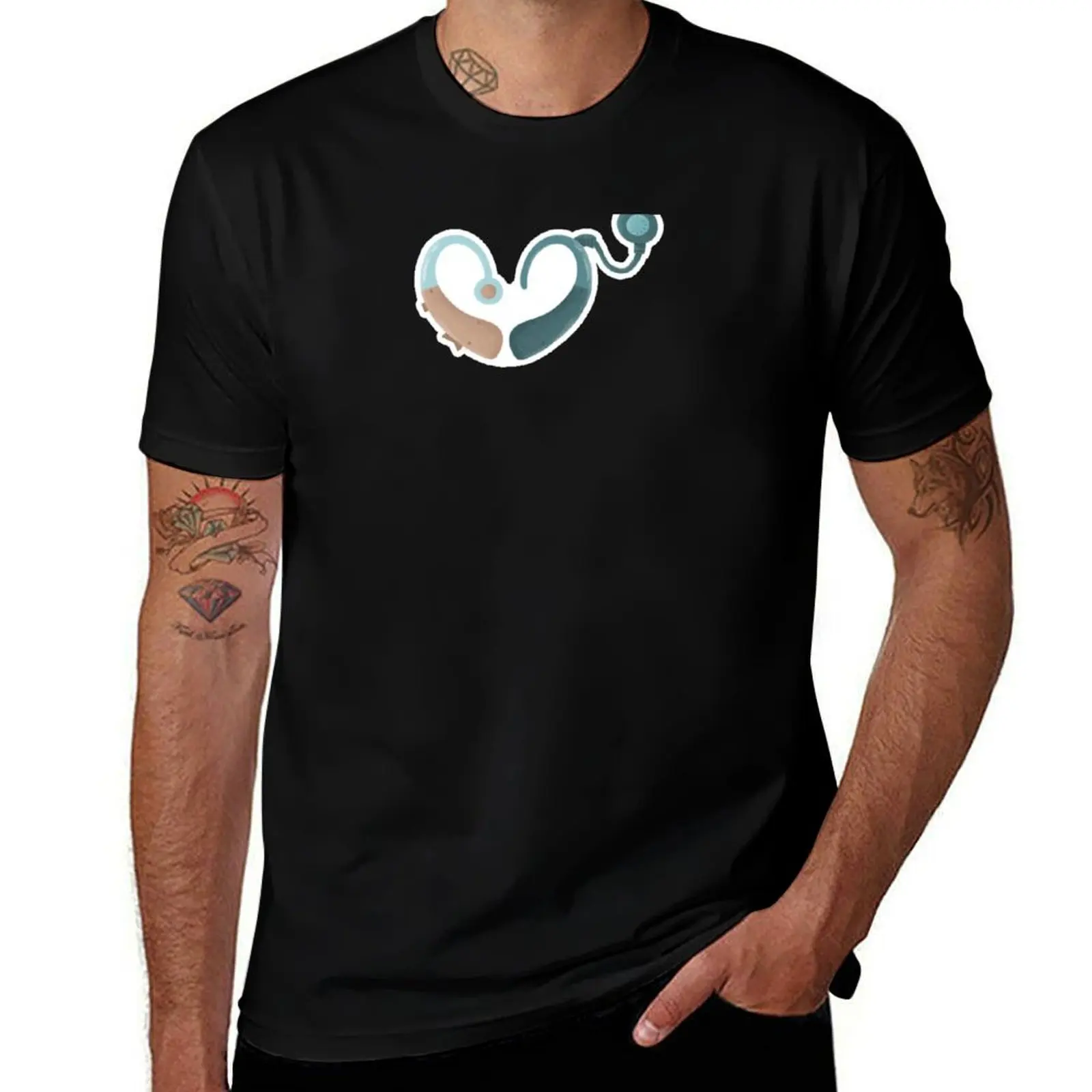 Hearing Aid and Cochlear Implant Awareness T-Shirt Fashion Casual Short Sleeve T-Shirt