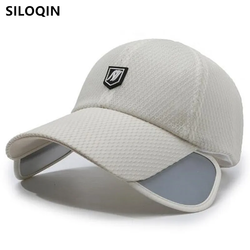 New Summer Large Pulling Scalable Extended Brim Baseball Caps For Men Mesh Breathable Camping Fishing Cap Women's Hats Beach Hat