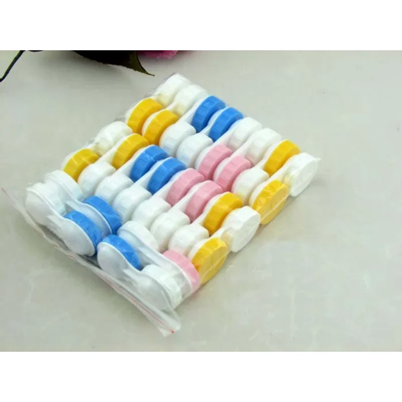 10/100pcs Lot Simple Contact Lens Case Box Eyewear Accessories Cute Travel Box Container for Lenses Random Color Wholesale New