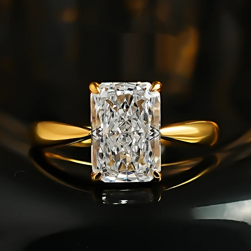 3.5CT High Carbon Diamond 925 Sterling Silver Rings Wedding Bands Fine Jewelry White Color Ring For Women