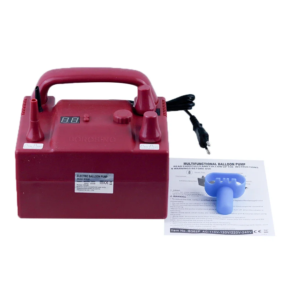 

B362P borosino Can freely set the time to inflate, also can press the air nozzle to immediately air balloon electric pump