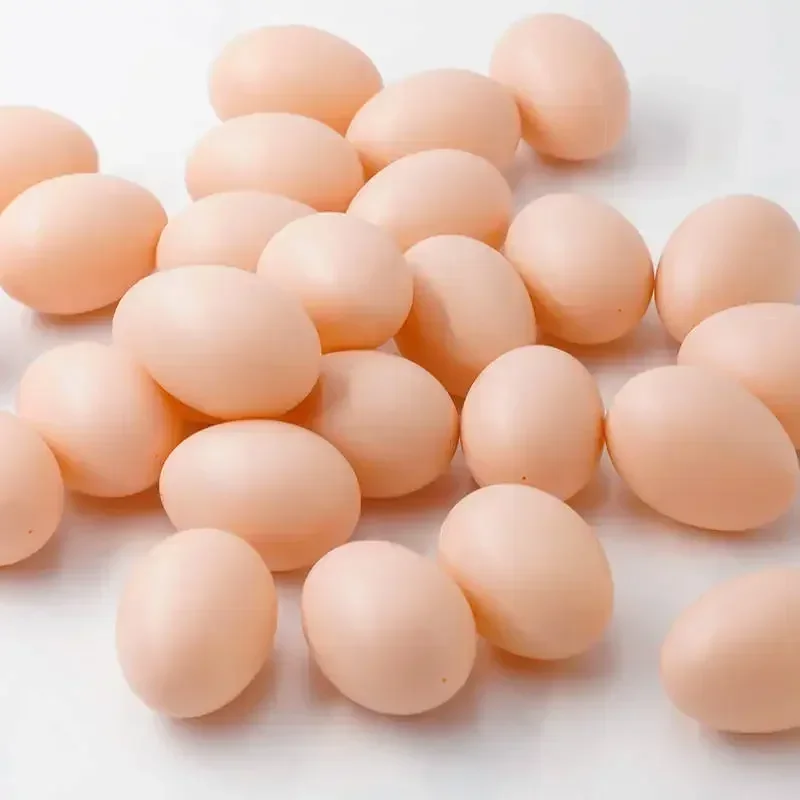 10 Pcs Hen Poultry Simulation Artificial Faux Fake Plastic Eggs for Chicken Duck Geese Hatch Incubation Breeding