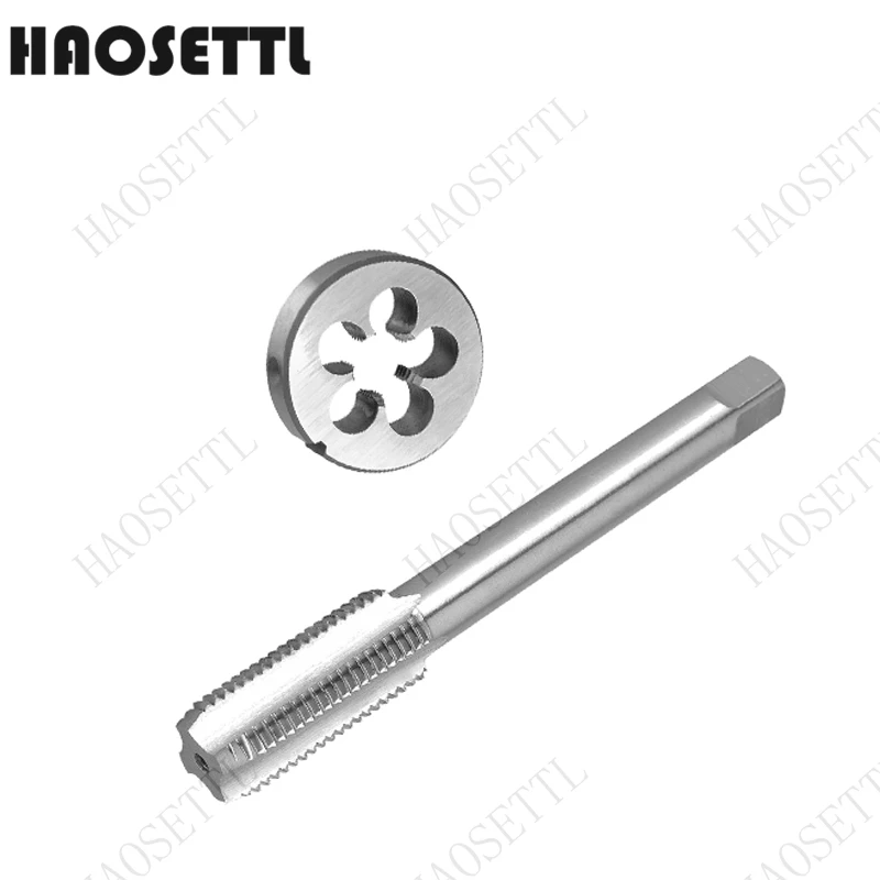 

HAOSETTL M13X1.75, M13X1, M13X1.5, M13X2 Tap and Die Set Right Hand,HSS Machine Thread Tap & Round Die