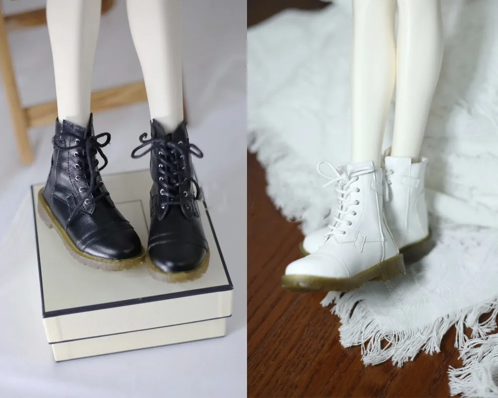 BJD Doll Shoes Suitable for 1/4 Uncle size patch tendon sole leather boots Martin Shoes 2 color doll accessories