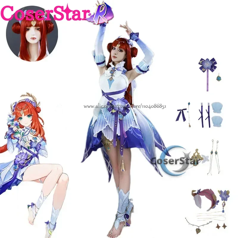 

CoserStar-R New Style Nilou Cosplay Costume Full Set Dress Uniform GenshinImpact Breeze Of Sabaa Nilou Cosplay Dress Wig Shoes