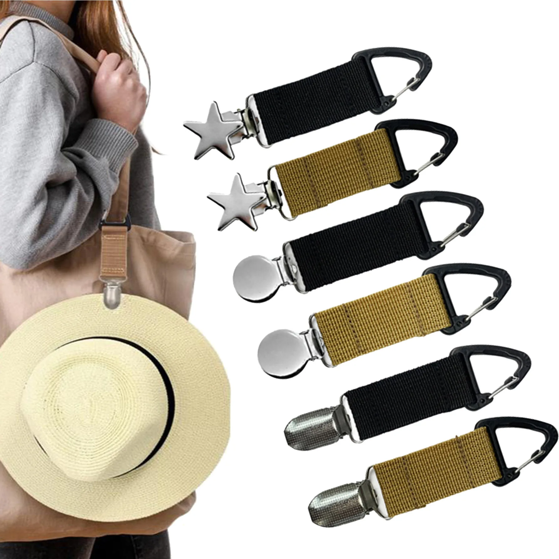 السفر في الهواء الطلق القش قبعة كليب المحمولة قبعة رفيق حقيبة كليب متعددة الأغراض في الهواء الطلق متعددة الألوان المتاحة قفاز المنظم