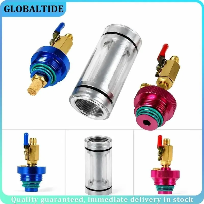 Automotive AC Refrigeration Oil Filling Filter Diagnostic Analysis Tool for Car Air Conditioning System Repair Maintenance