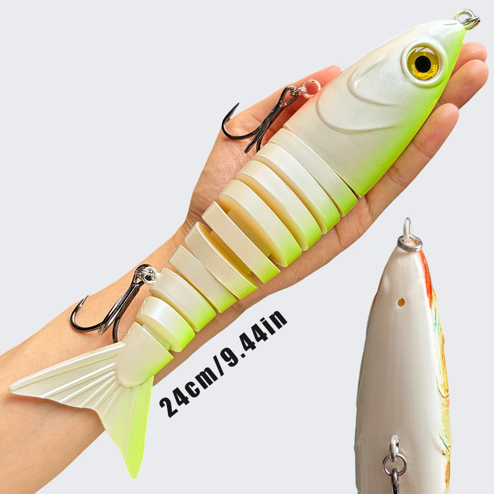 LUHANGT Isca Artificial Rígida para Pesca Marítima, 240mm, Swimbait Madness, Isca Grande, 11 Seções, Iscas Articuladas Gigantes
