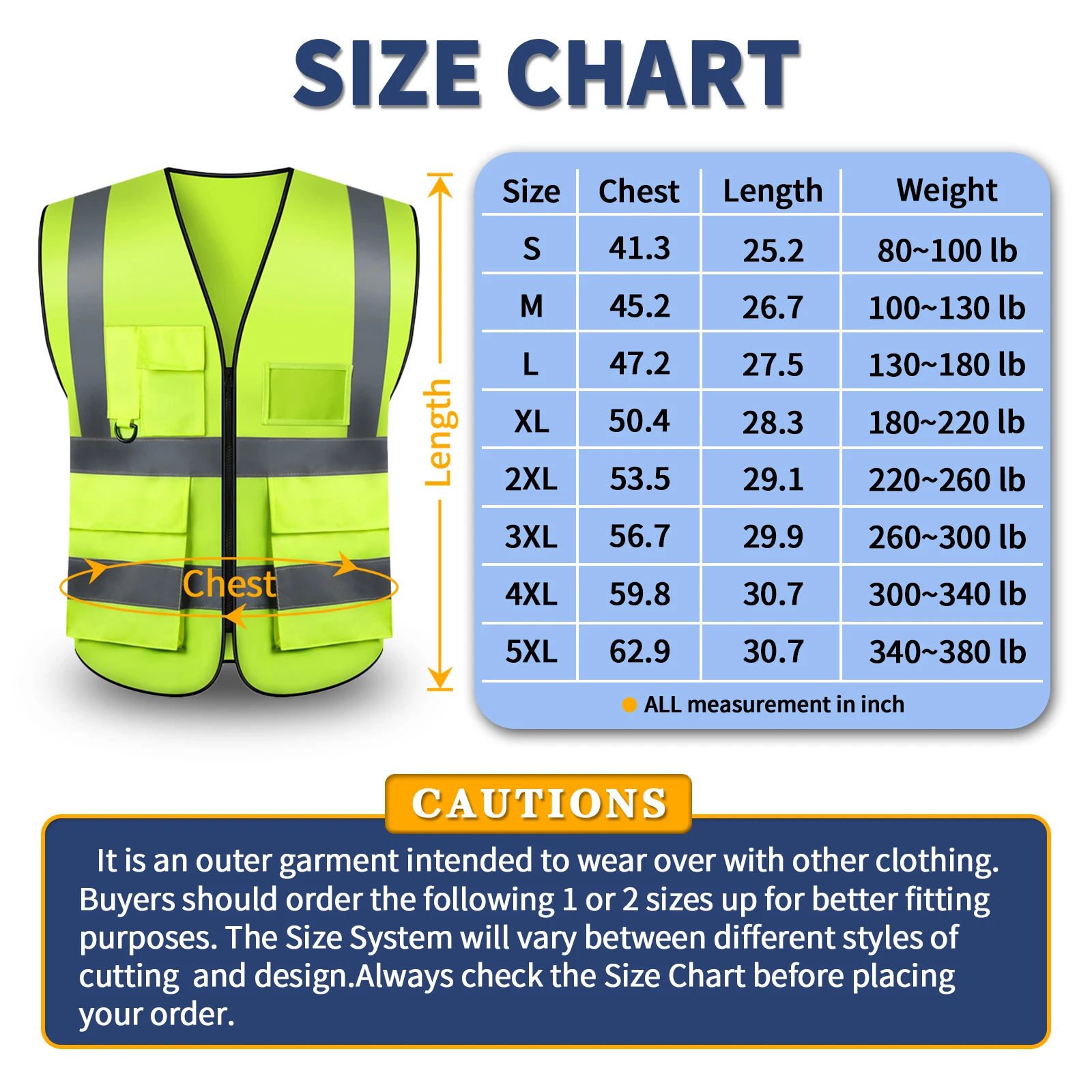 Reflective Safety Vest, High Visibility Reflective Vest with 5 Pockets Front for Men/Women, Meets ANSI/ISEA Standards