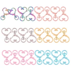 Heart-Shaped Swivel Lobster Claw Clasp,Metal Swivel Snap Hook Keychain Colorful Heart Clips for Keychain Lanyard,Jewelry
