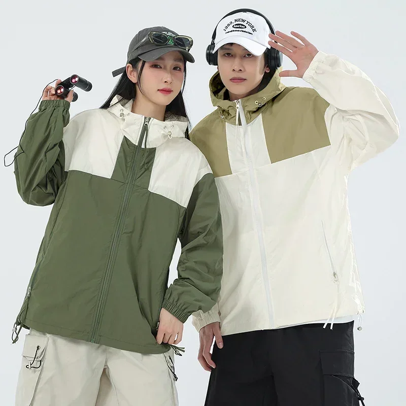 سترة خفيفة الوزن للحماية من الشمس في الهواء الطلق والمشي لمسافات طويلة ملابس الصيف الرجال التبريد الأشعة فوق البنفسجية طويلة الأكمام هوديي قميص المرأة معطف الصيد زوجين #2