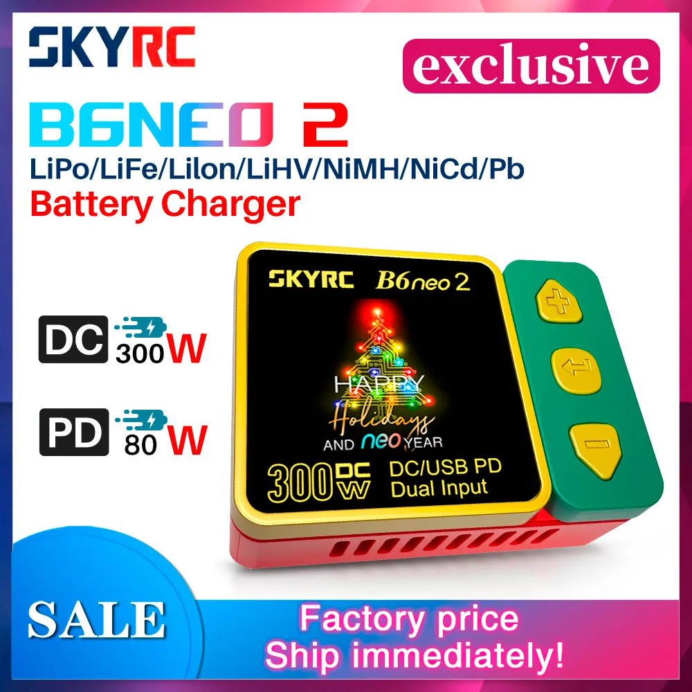 

Exclusive SKYRC B6neo 2 Smart Charger Christmas Smart Charger DC 300W PD 126W
