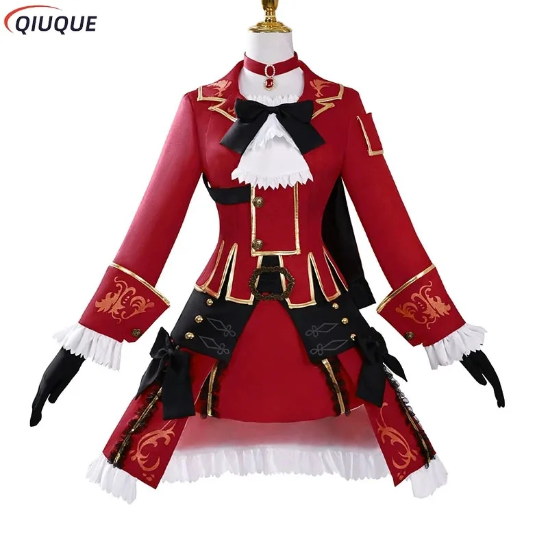 

Final Fantasy XIV FF14 FFXIV RDM Red Mage Cosplay Costume Red Mage School Uniform Women Dress Halloween Carnival Party Outfit