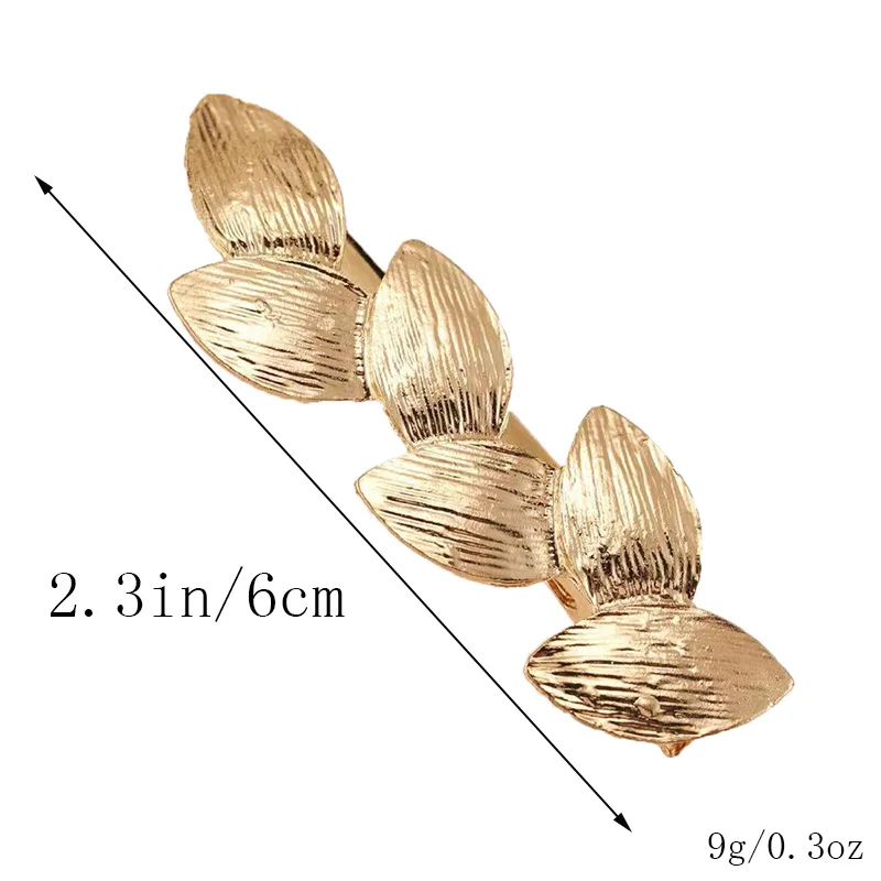 2Pcs/Set Fashion Minimalist Metal Leaves Barrettes Hair Clips Hairpins For Women Girls Side Hair Accessories