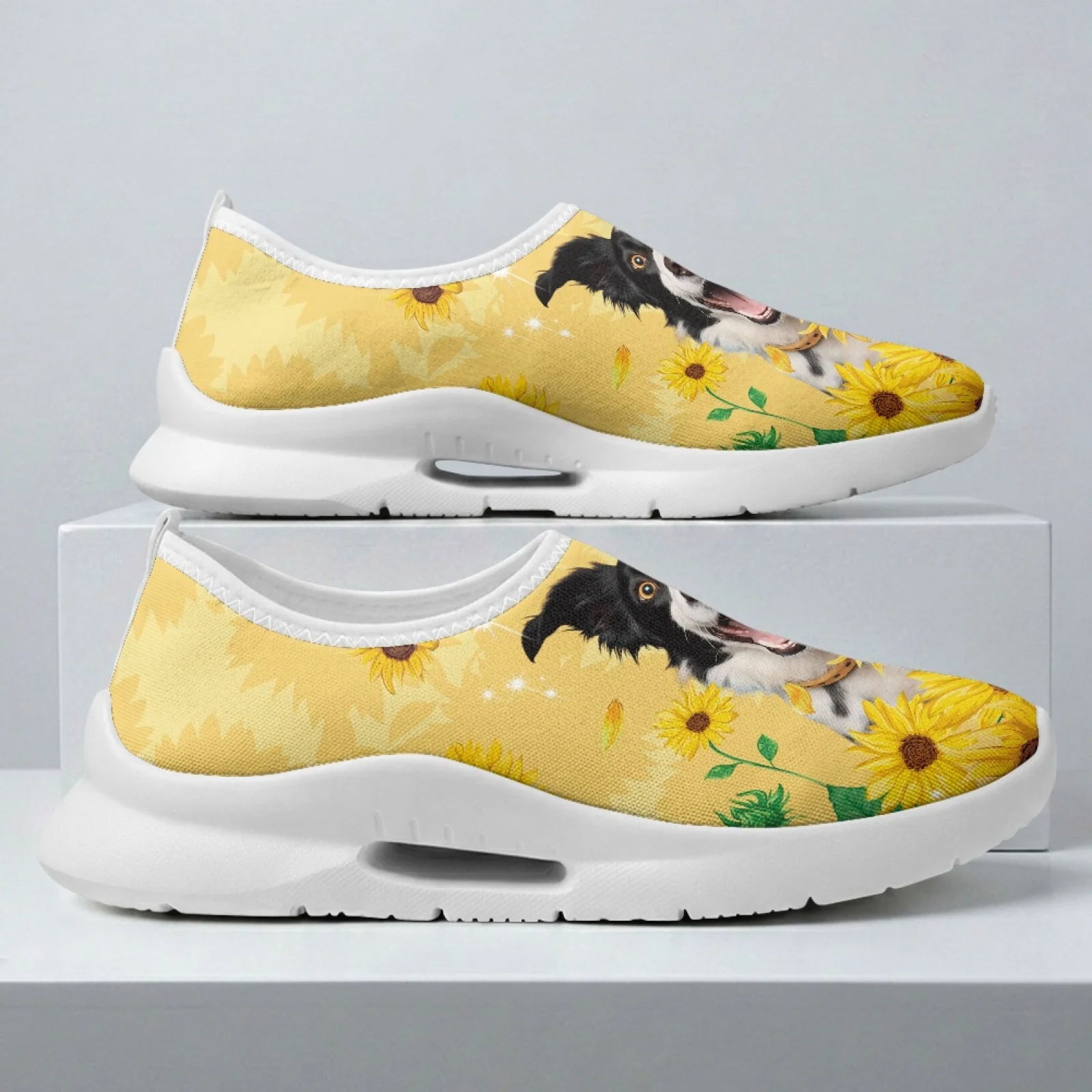 PENSTROLL Sunflower Dog Non Slip Nurse Shoes for Women Running Mesh & EVA Casual Walking Shoes Casual Shoes