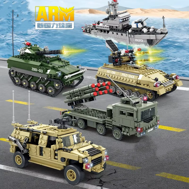 

Kaizhi tank armored vehicle Boys children building blocks toy matching assembly gift