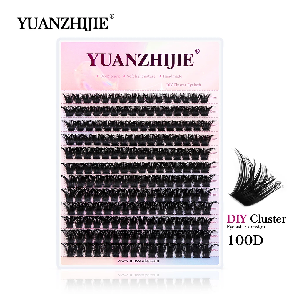 

12 Lines C/D Curl 0.07mm Thickness DIY Cluster Eyelash Extension Segmented False Eyelashes Matte Black Natural Glitter Lashes