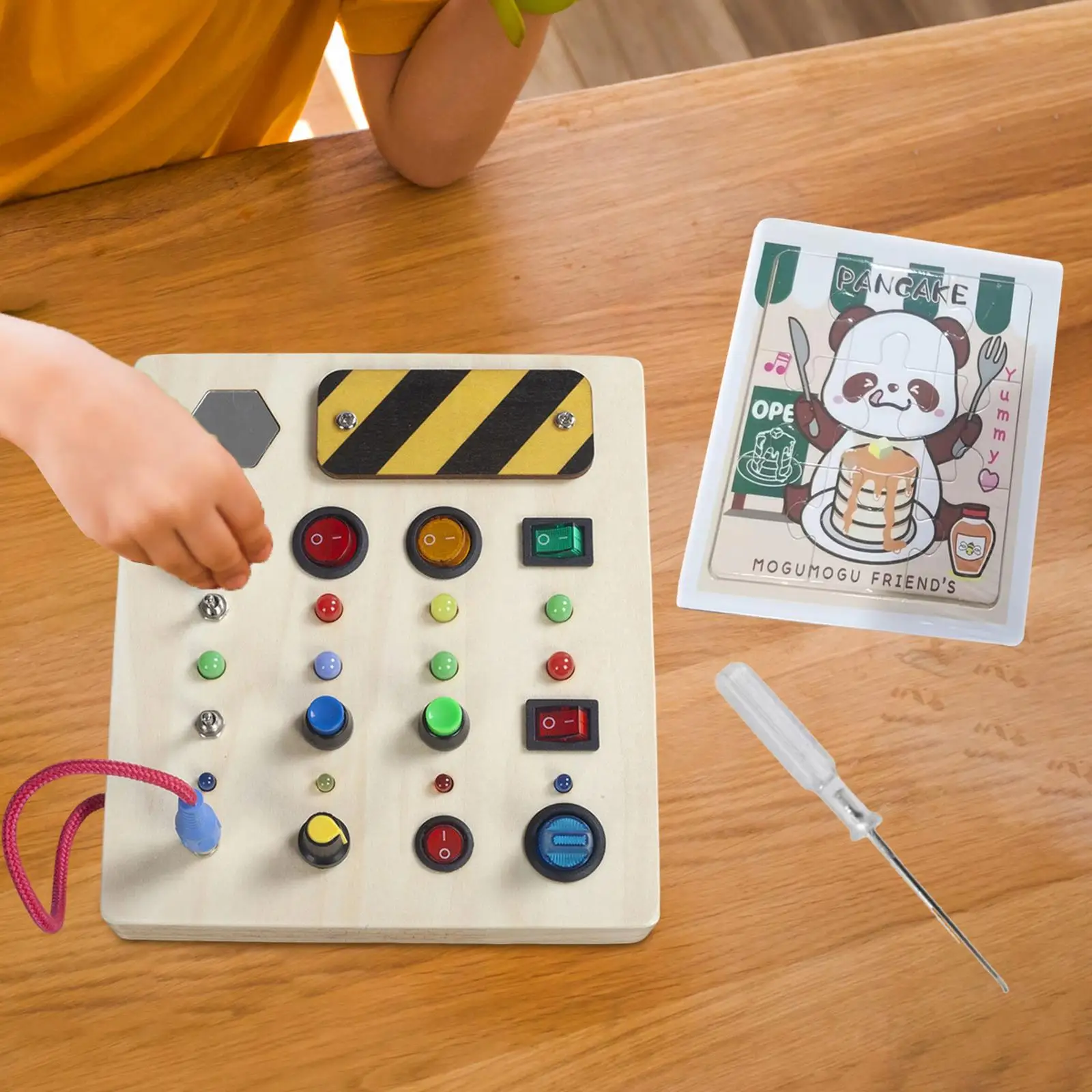 Jeu de société coloré Montessori Occupé pour enfants, jeu d'apprentissage, jouet de commutation LED