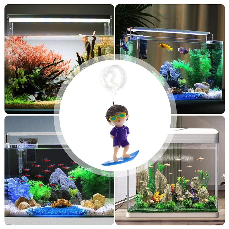 Diver aquarium tank ornament cute little diver float ornament tank landscaping decoration DIY create atmosphere decoration