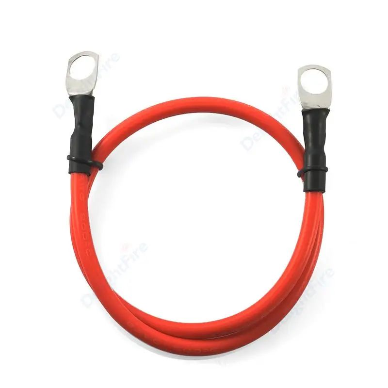 Automotive Battery Connector 8/6/4 AWG Silicone Cable 6/8/10MM Terminal With Red Black Electric Wire For Inverter Battery Solar