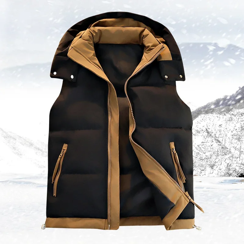Chaquetas de invierno para hombre, de alta calidad, estilo casual, tipo chaleco acolchado, ligera, sin mangas, con cremallera completa, ideal para correr, uso diario, viajes y el trabajo.