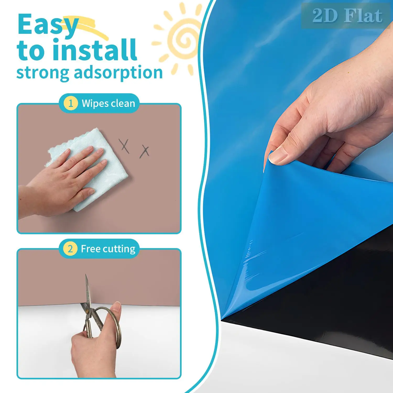 1pcs  Pink Arched Decorative Magnetic Whiteboard Wall Sticker Self-Adhesive, Reusable, Simple Curved Semi-Circular Pattern