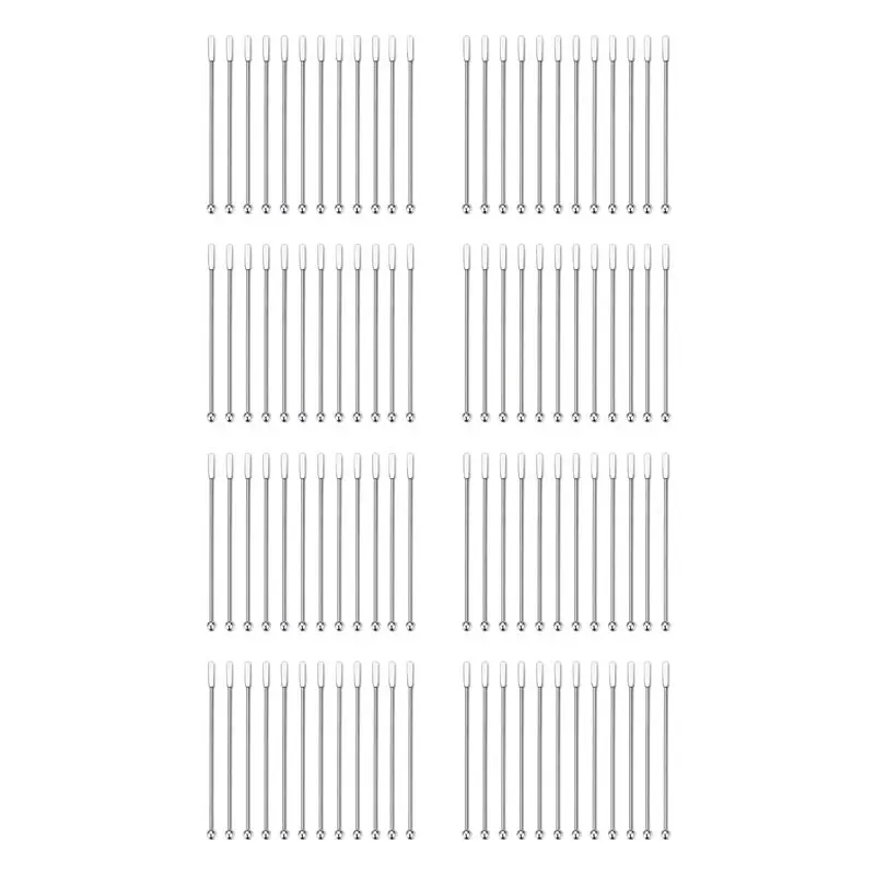 A84E-96Pcs Swizzle Sticks, Premium Stainless Steel Cocktail Beverage Drink Stirrer Stick, Reusable Stir Sticks For Bar