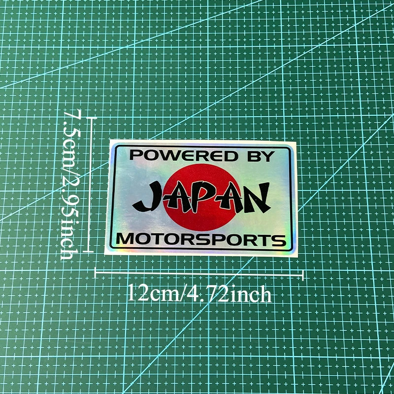 POWERED BY JAPAN JDM Rainbow Laser Stickers Waterproof Sunscreen Vinyl Decals For Motorcycle Fuel Tank Car Window Decor view 4