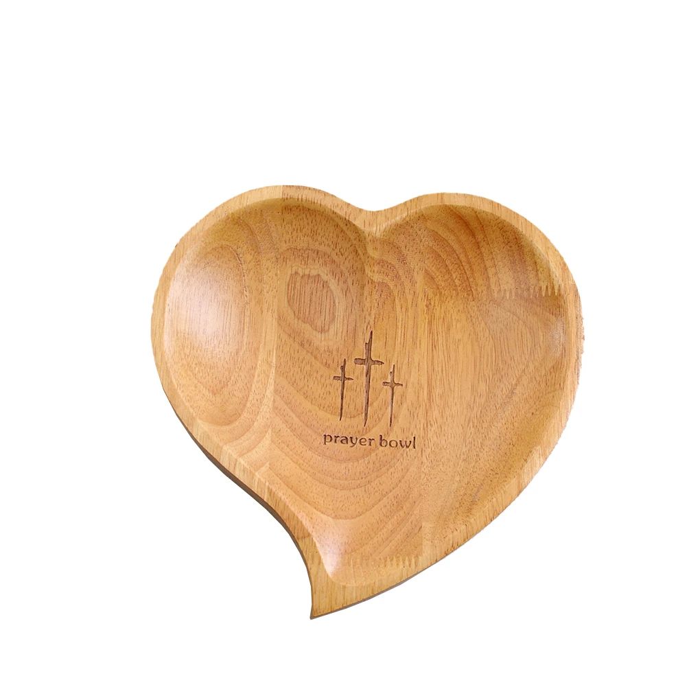 

Decorative Accent Brown Heart-Shaped Prayer Bowl Easter Present Multiple Styles Available Natural Wood Material