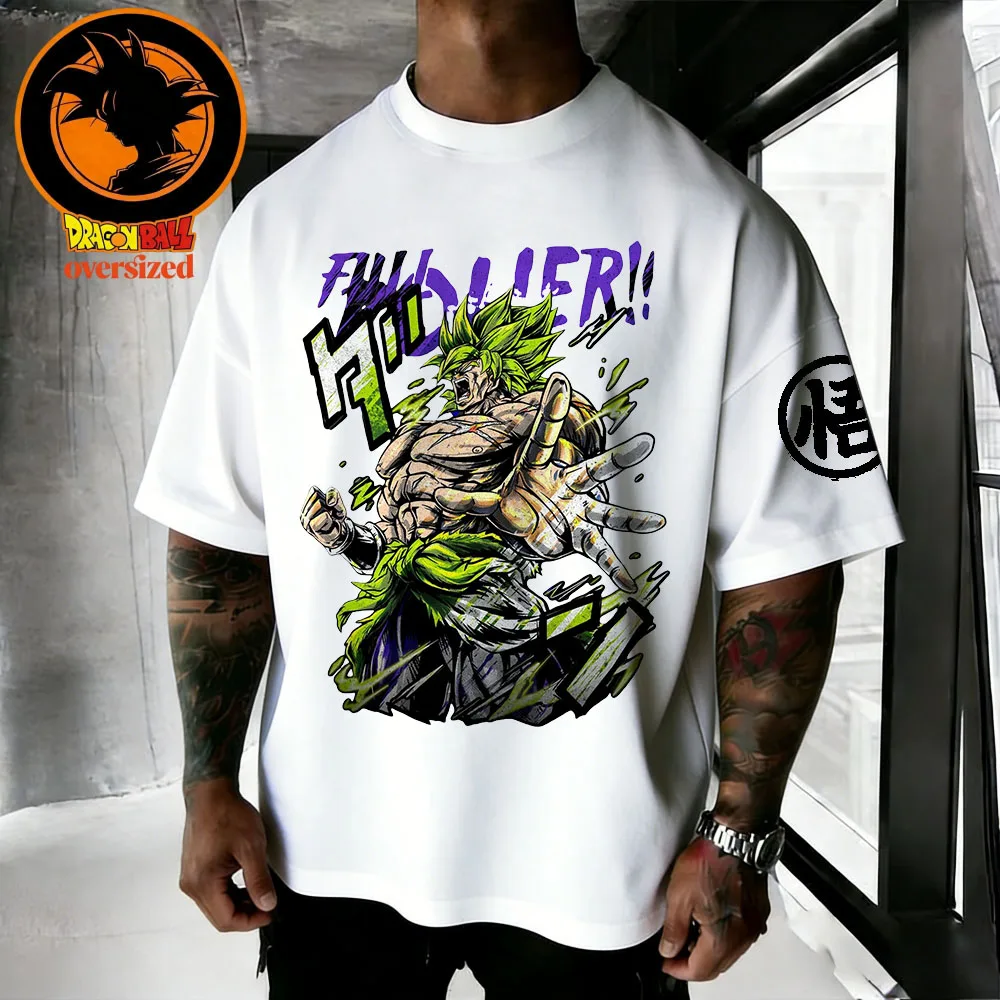 2026 Summer Dragon Ball Broly Retro High-quality Cotton Men's Oversized T-shirt Family Unisex Children's Casual Short Sleeves