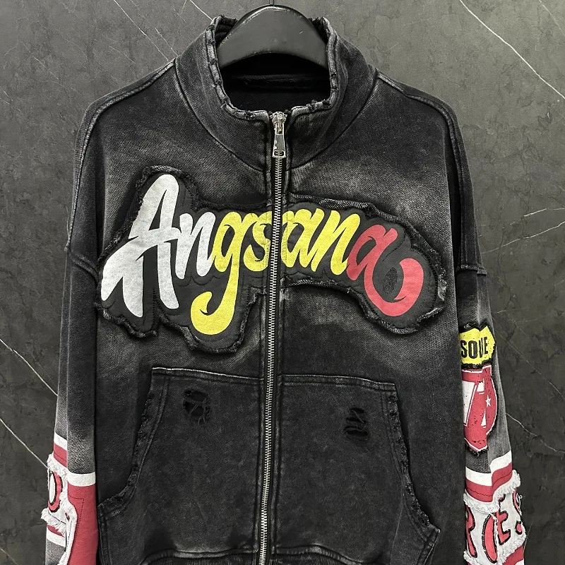 2025 Autumn Heavy Industry New Patch Embroidery Cartoon Cardigan Zipper Sweatshirt Jacket For Women's Loose Casual Top Hoodies