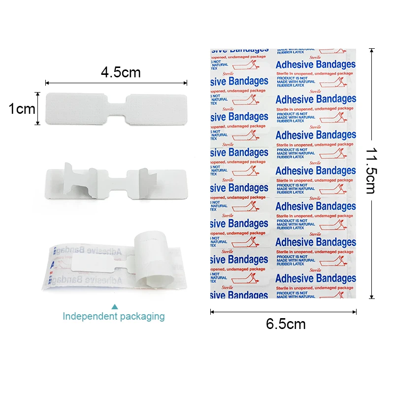 20pcs Zipper Bandage Waterproof Wound Healing Band-Aid Knife Cut Wound Adhesive Tape Sticker First Aid Kit Medical Patch A1667