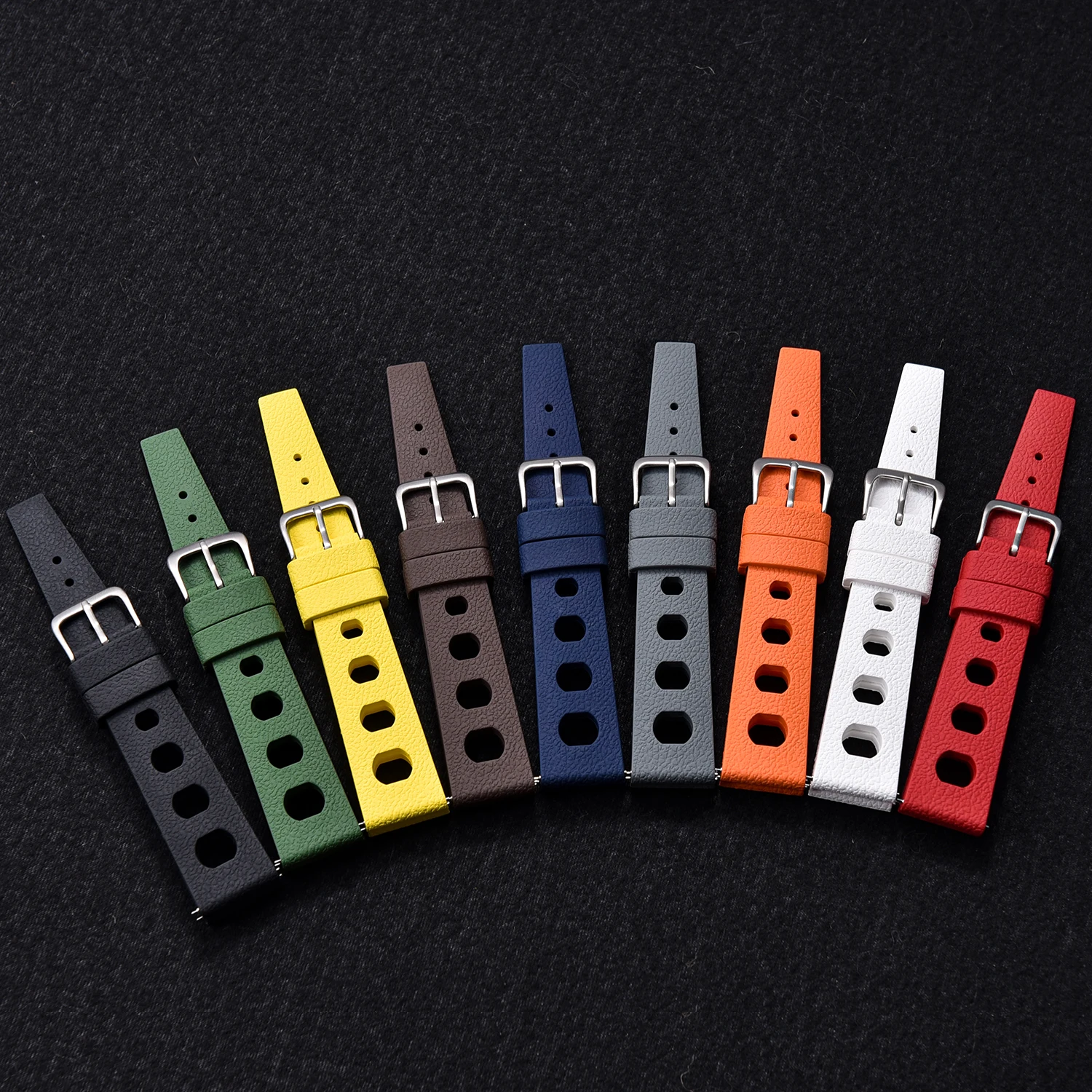 Correa de reloj Fluororubber FKM de nuevo diseño, correa Tropical de 20mm y 22mm, correa de reloj de liberación rápida para accesorios de reloj de buceo tradicional