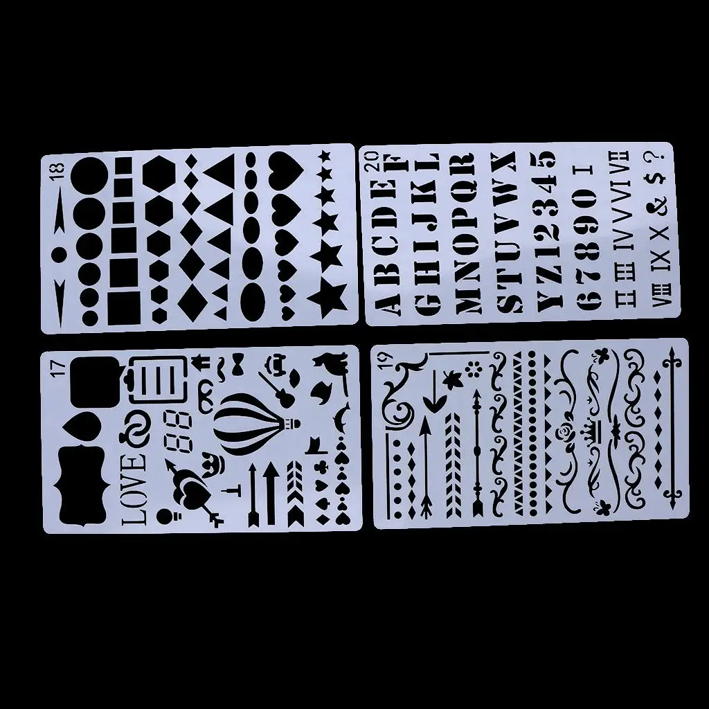 Imagem -04 - Plastic Journal Stencils Template Régua para Planejador Diário 20 Pcs