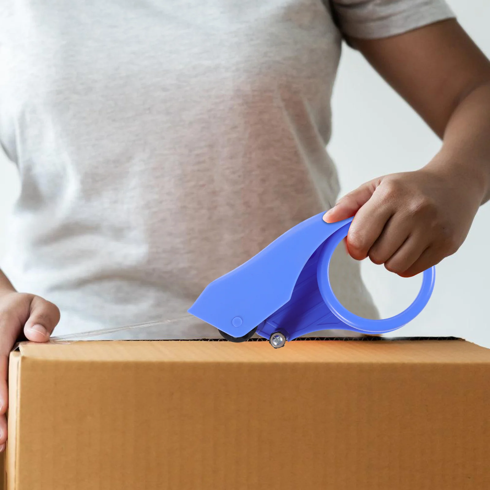 

2Pcs Packaging Tape Cutter Lightweight Ergonomic Handheld Tape Dispenser Plastic Frame Sealing Cutter Warehouse Tool