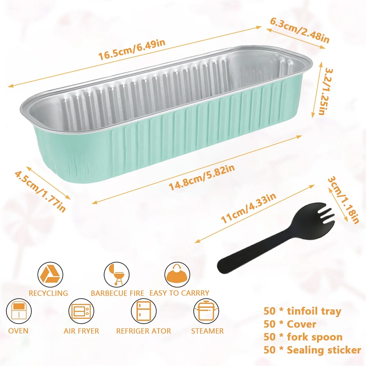 50pcs Mini Loaf Pans with Lids &Spoons Aluminum Foil Baking Pans Mini Bread Containers Muffin Tins Heat-Resistant Cake Pans