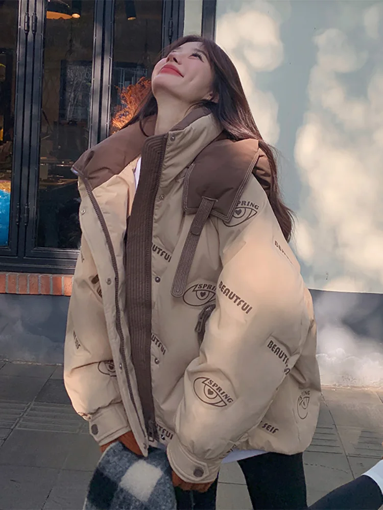 

Short Padded Jacket Women Winter New Style Thickened Cotton Coat Hooded Quilted Outerwear Slim Fit Zipper Closure Street Style