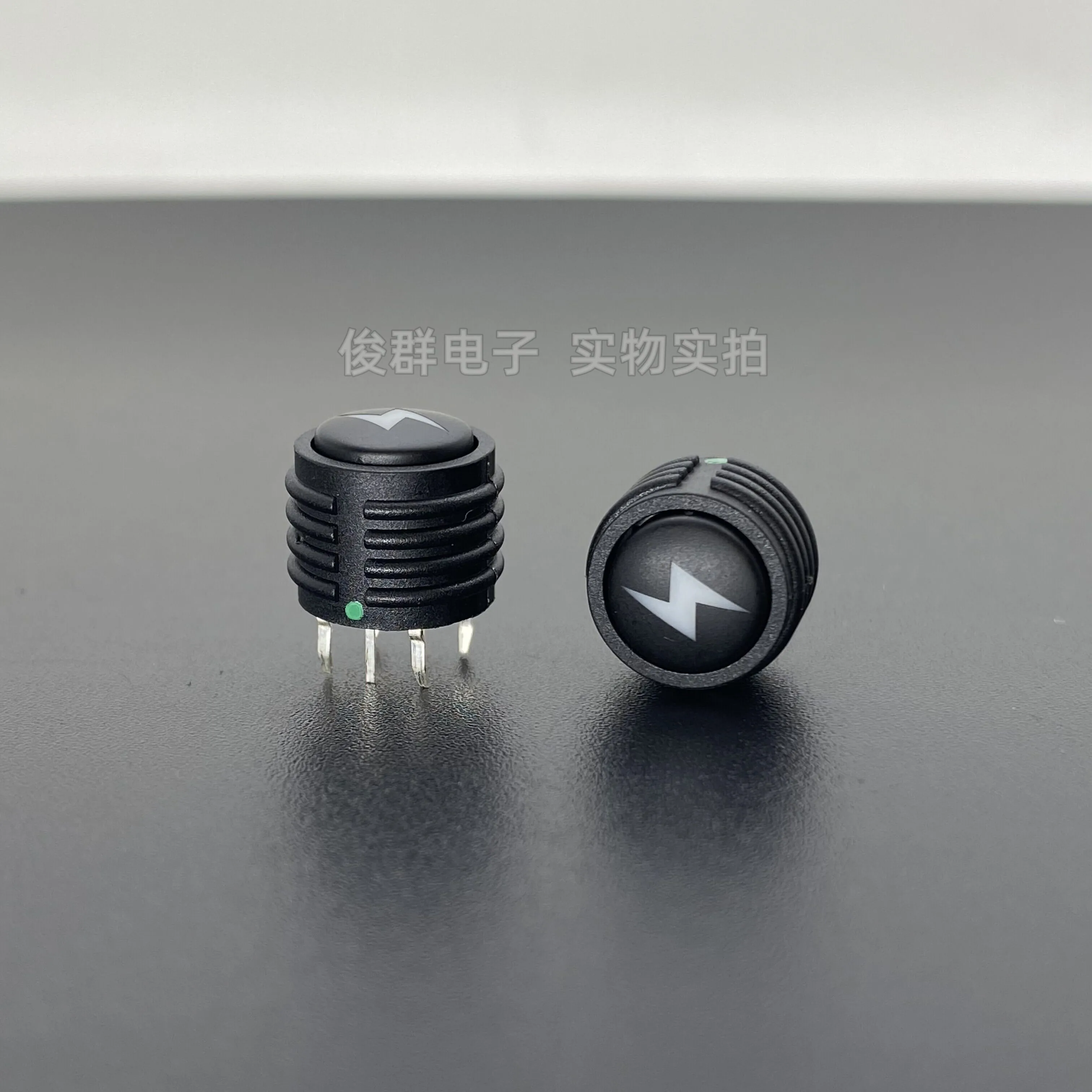 10pcs/Taiwan touch switch with green light vertical in-line 4-pin round button micro button 11*11*10