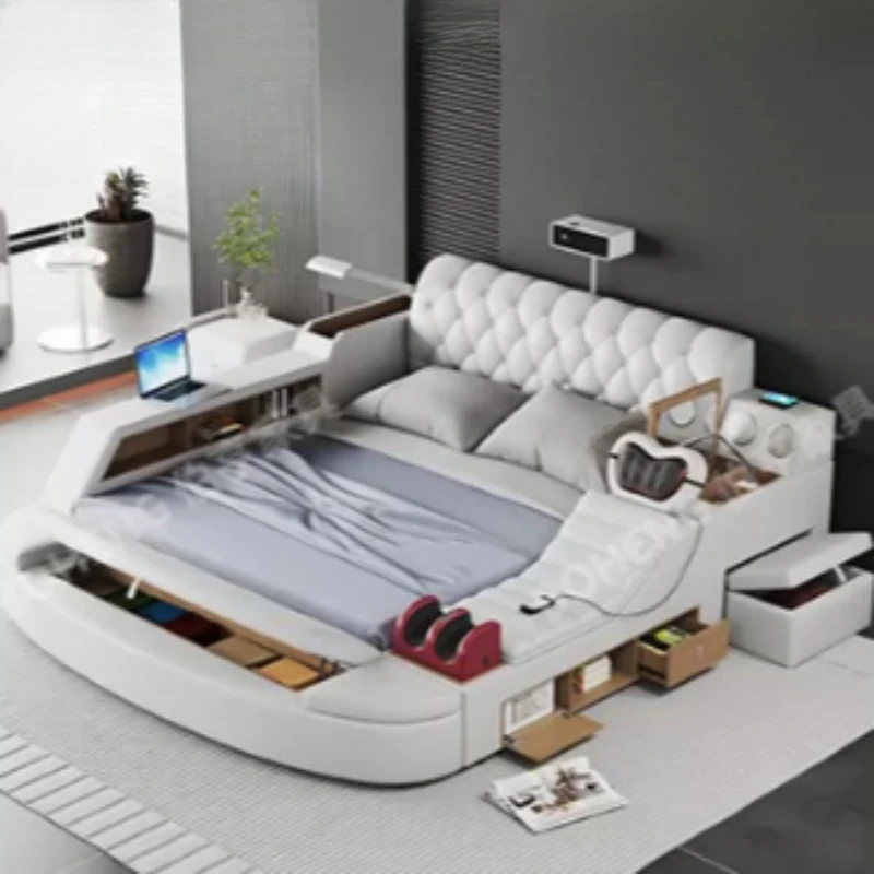 Smart Twin Beds Luxury Desk Wall Workstations Floor Beds Platform Invisible Tatami Letto Matrimoniale Mid Century Furniture