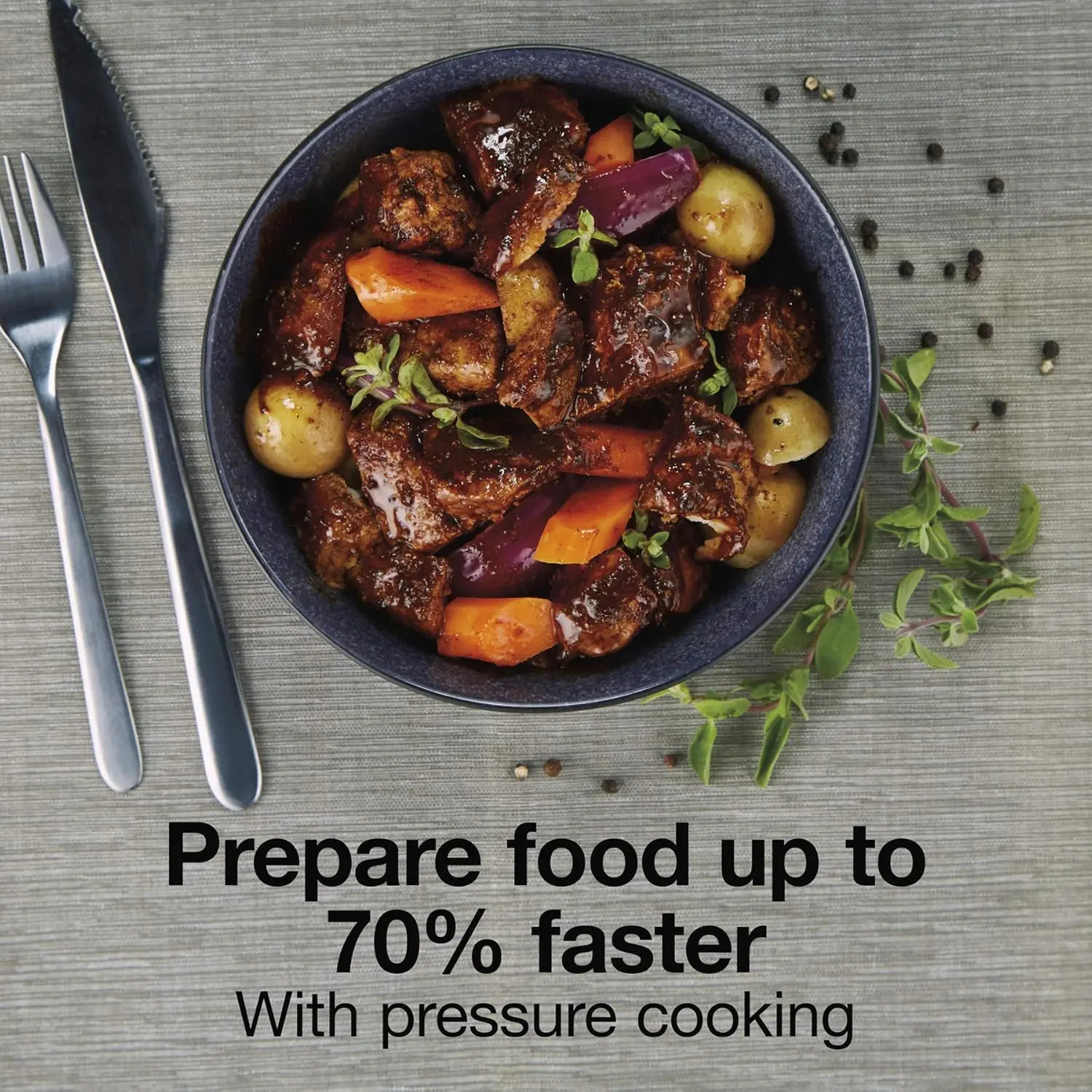 Simplicity 4-in-1 elektrischer Schnellkochtopf, 3 Quart Multifunktion mit Slow Cook, Dampf, Sautieren, Reis, Edelstahl (34503)