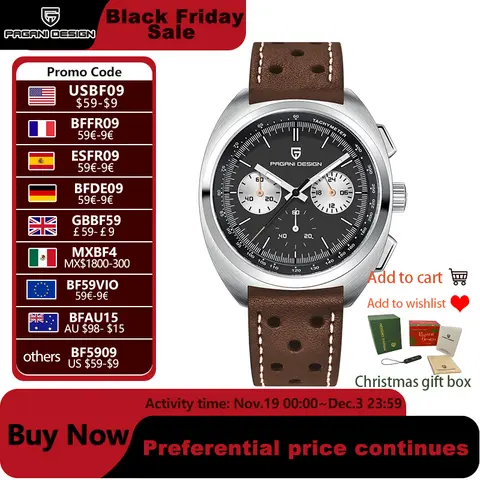 Relojes PAGANI DESIGN para hombre, reloj de cuarzo con esfera de Panda deportivo Retro, reloj de pulsera con cronógrafo trasero de tortuga de acero inoxidable para hombre, nuevo 2025