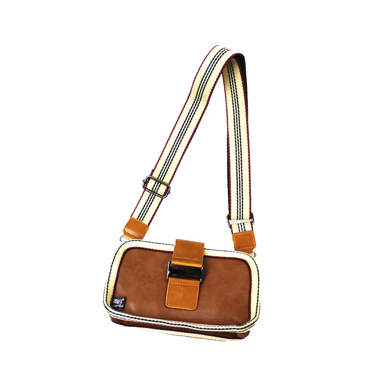 Retro Japanese Style Crossbody Bag Single Shoulder Zipper Backpack Small Square Casual Trendy Chest Bag Unisex Mobile Phone Bag