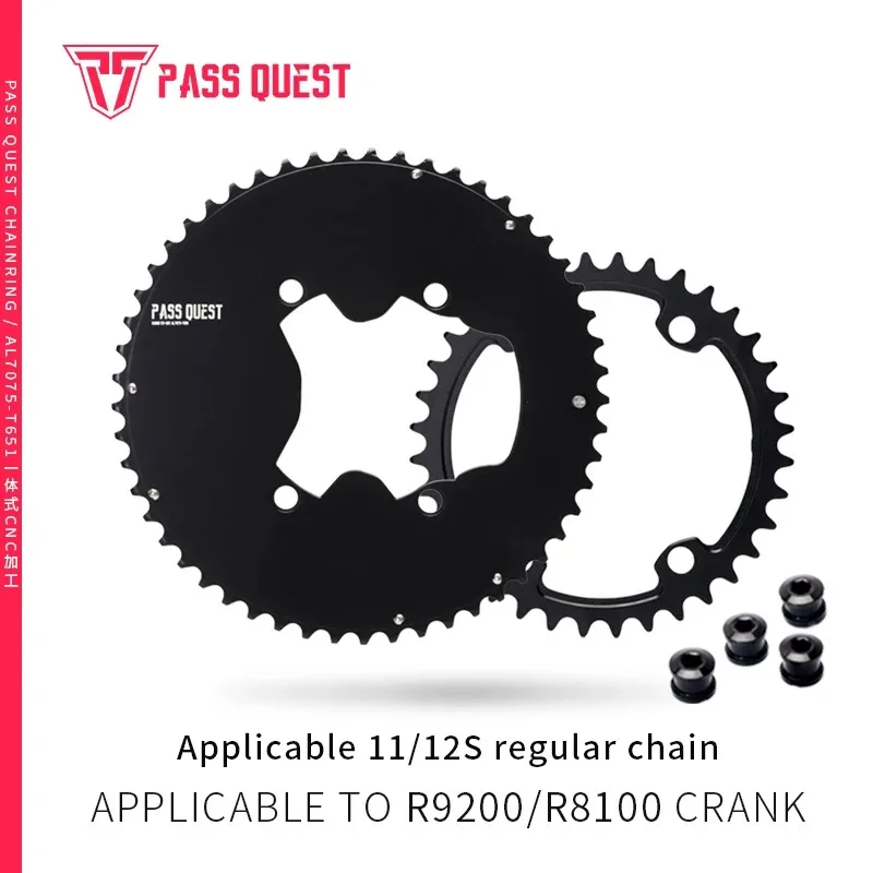 PASS QUEST 110BCD 2x Chainring Fully Enclosed AERO Sprocket 48-35T