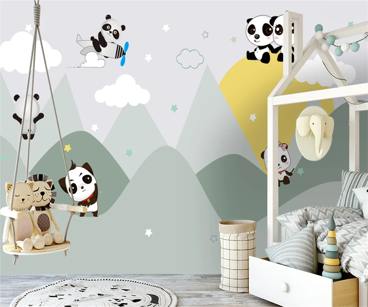 

beibehang papel de parede Customized modern new Nordic hand-painted space clouds children's room background wallpaper