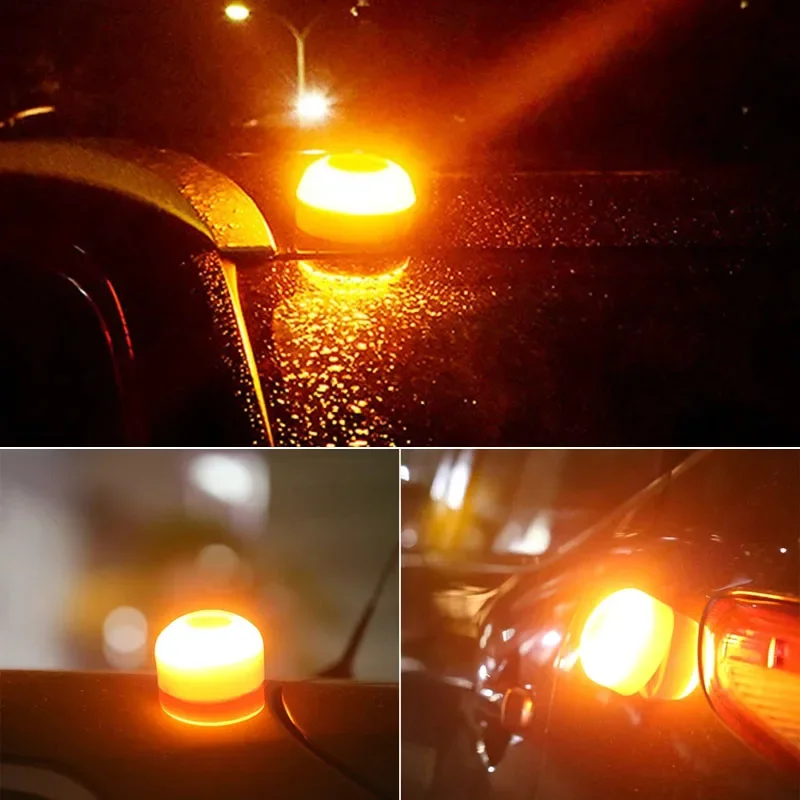 LED Car Emergency Light Waterproof Flashing Light Magnetic Induction Strobe Flashlight Safety Warning Light Road Accident Lamp