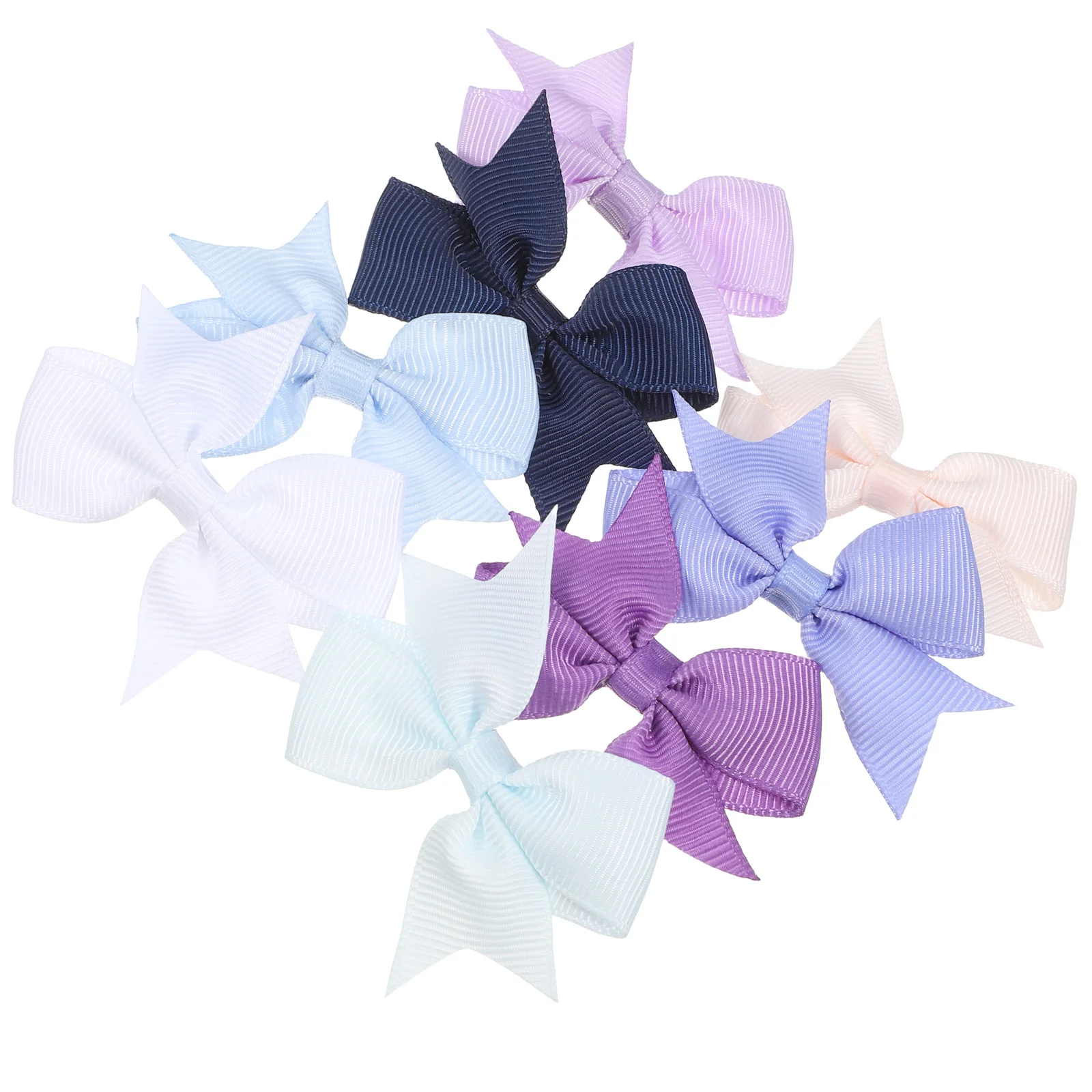 8pcs Cute Pet Hair Bows Multi-Colored Dog Grooming Hair Accessories with Metal Clips Ribbon Bowknot Hair Clips for Puppies